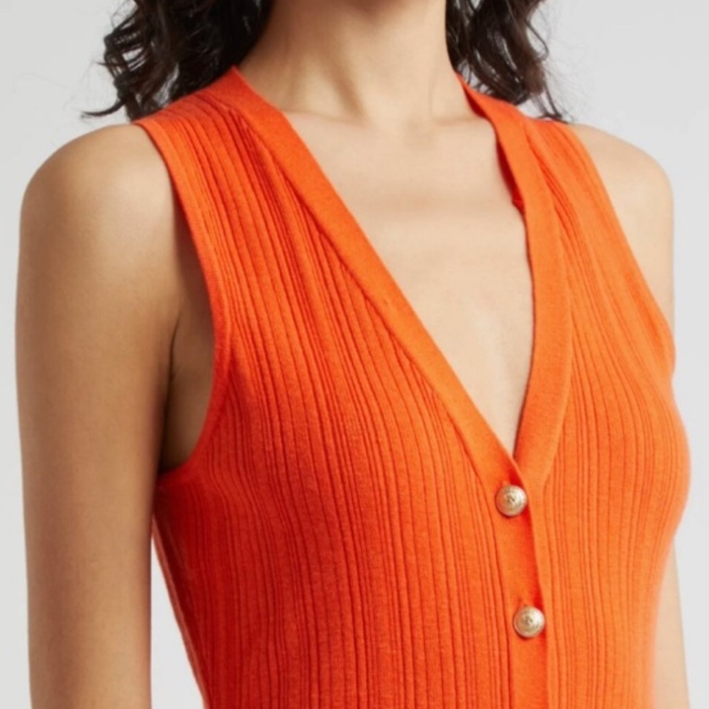 L’AGENCE Orange Knit Midi Dress - Picture 4 of 9
